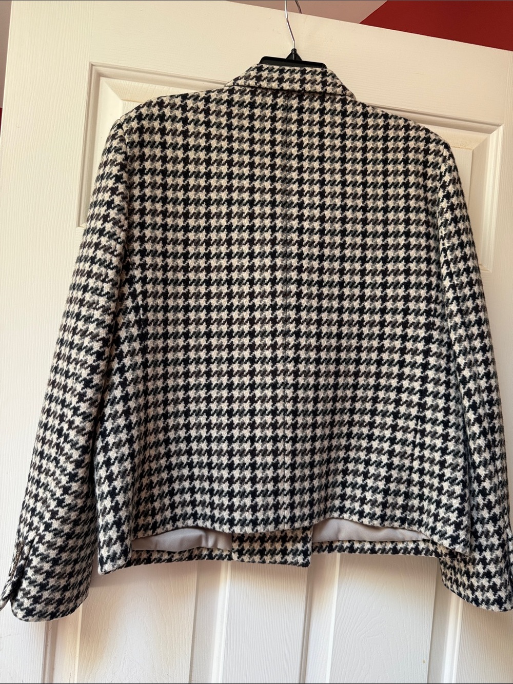 Theory square DB jacket mink Multi pattern tweed 100% wool lined houndstooth$495 - Picture 7 of 11